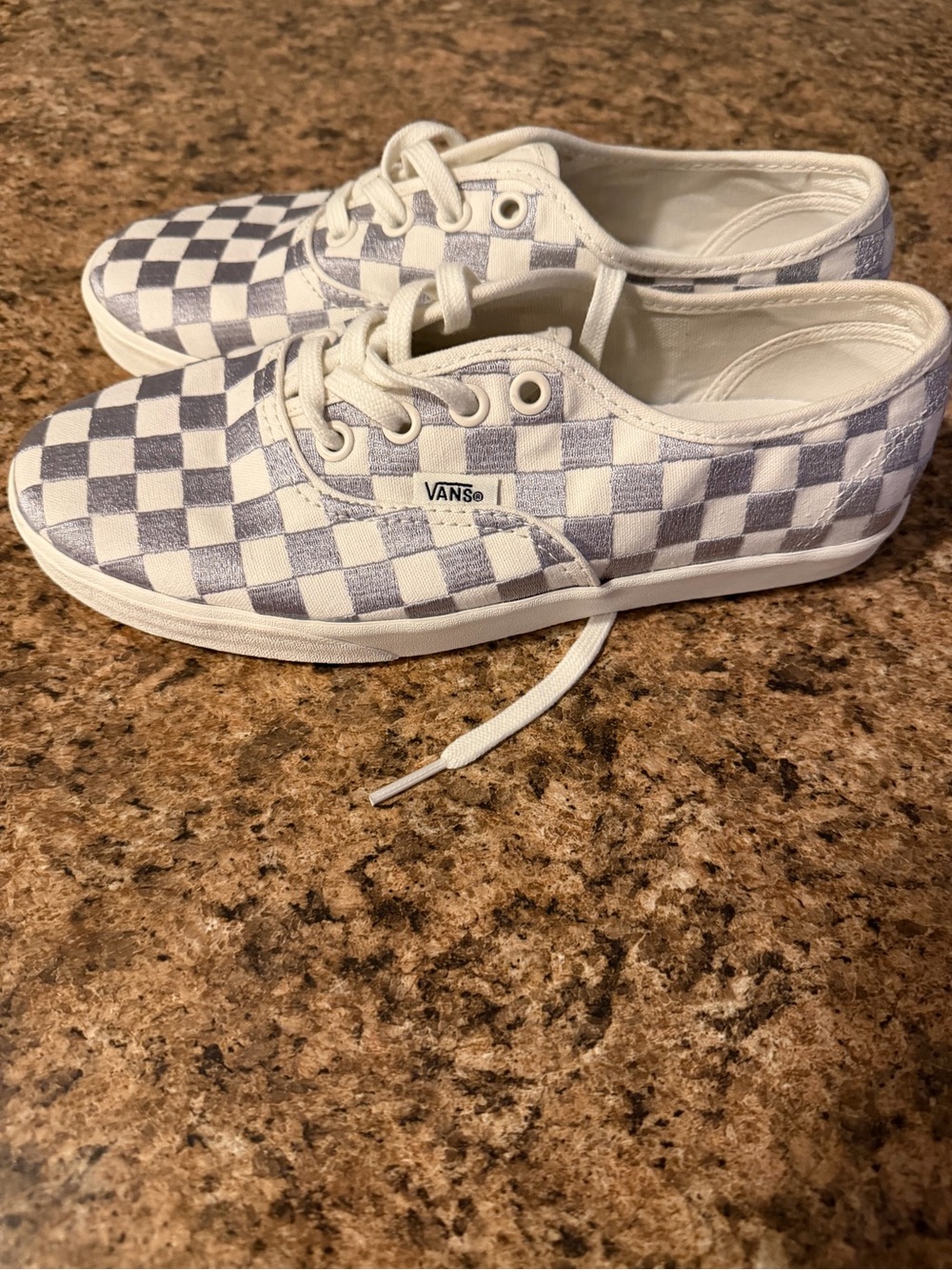 Vans Embroidered Check Authentic Low Pro Sneaker Shoes!!!(Womens Sz 6.5) - Picture 4 of 9